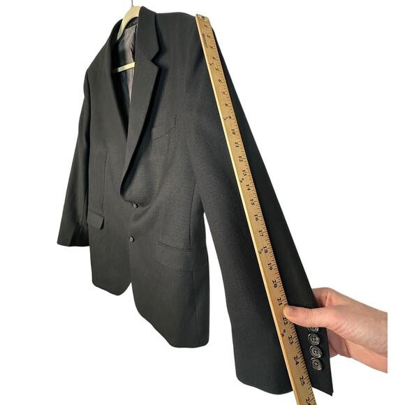 Ralph Lauren Mens 44R 2-Button Blazer 100% Wool Suit Jacket Dark Gray Black EUC - Picture 5 of 7